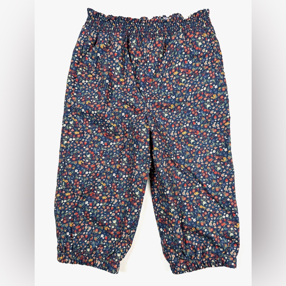 EDGEHILL COLLECTION Girls Floral Smocked Waist Cotton Pants Elastic Size 24M‎